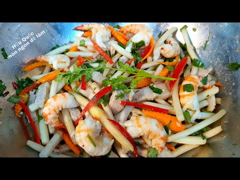 cách làm GỎI NGÓ SEN TÔM THỊT món ăn ngon đón tết - Hữu Quốc món ngon dễ làm