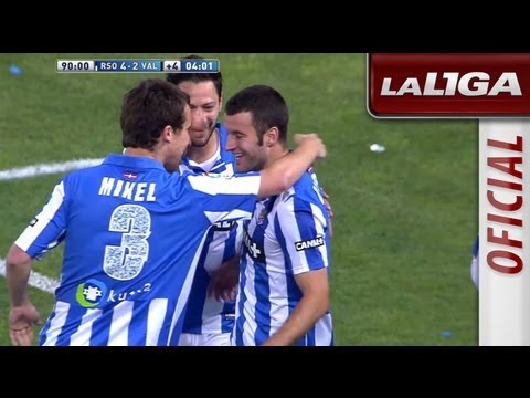 Golazo de vaselina de Agirretxe (4-2)en el Real Sociedad - Valencia CF - HD