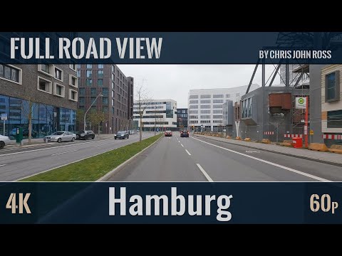 Hamburg, Germany: Stadtfahrt - City Tour / Horn - Hamm - St. Georg - HafenCity - Hammerbrook - 4K