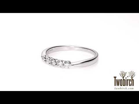 0.5 Carat Five Stone Shared Prong Pinched Shank Wedding Band - TwoBirch - TB-WR-0245-WG-E