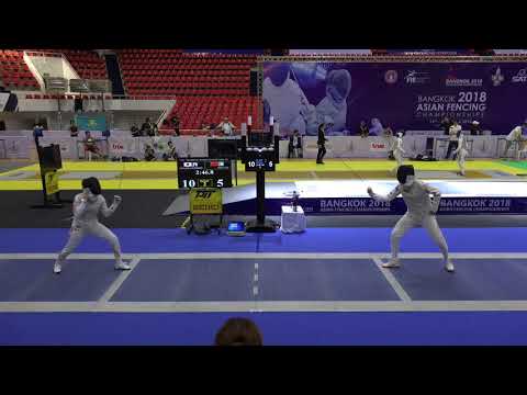 Asian Championships 2018 Bangkok Day02 - 18 June 2018 : Women’s Foil Ind_ 8 Round_ JPN vs CHN