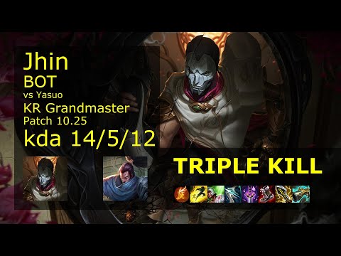 Jhin ADC & Sett vs Yasuo & Bard - KR Grandmaster 14/5/12 Patch 10.25 Gameplay // [롤] 진 vs 야스오