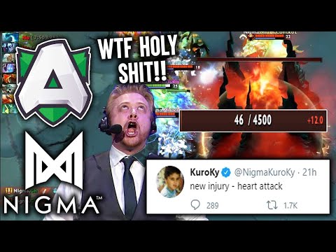 Alliance vs Nigma Crazy Game - Intense 46 HP Throne Defence In HISTORY What The Fish Just Happened!!