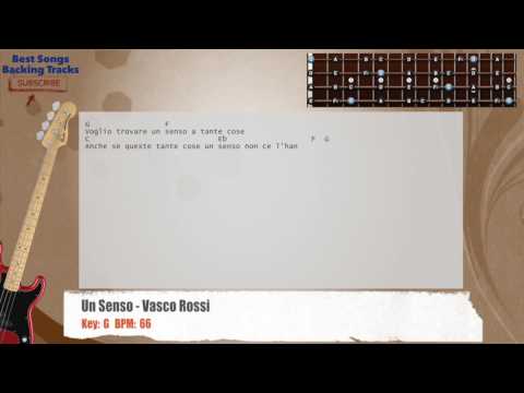 🎻 Un Senso - Vasco Rossi Bass Backing Track with chords and lyrics