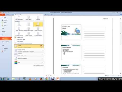 Microsoft PowerPoint 2010 Print Handouts and Notes
