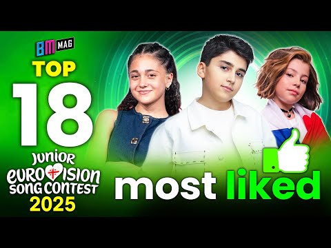 TOP 18 Most Liked Songs - Ranked by YouTube Likes - Junior Eurovision Song Contest 2025