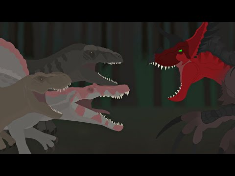 T-Rex, Giganotosaurus & Spinosaurus VS Ultimasaurus || Jurassic World Battle Animation (2/3)