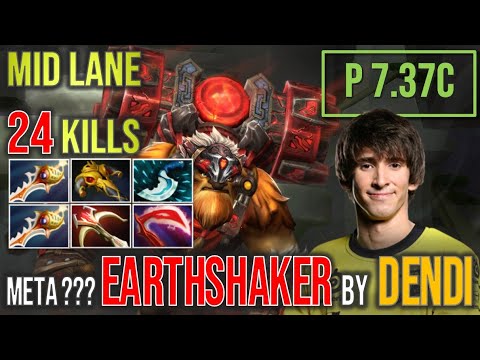 Divine Rapier x 2!!! Dendi Earthshaker Mid 24 Kills #dota2 #gameplay4k #patch737c