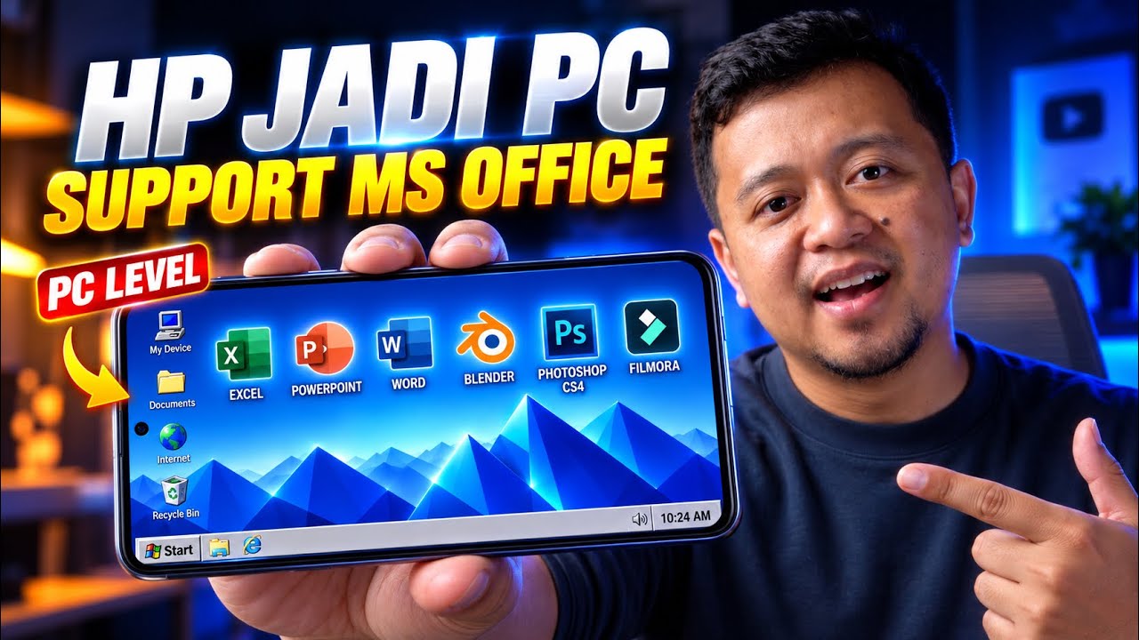 BYE BYE PC! Cara Ubah HP Android Jadi PC Support MS OFFICE, PHOTOSHOP DLL