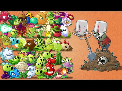 PvZ 2 All Plants Max Mastery Power Up Vs All Buckethead Zombies