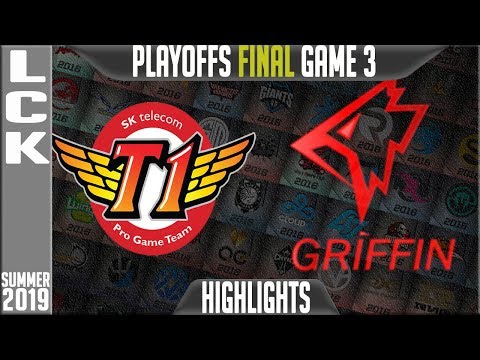 SKT vs GRF Highlights Game 3 | LCK Summer 2019 Playoffs Grand-Finals | SK Telecom T1 vs Griffin