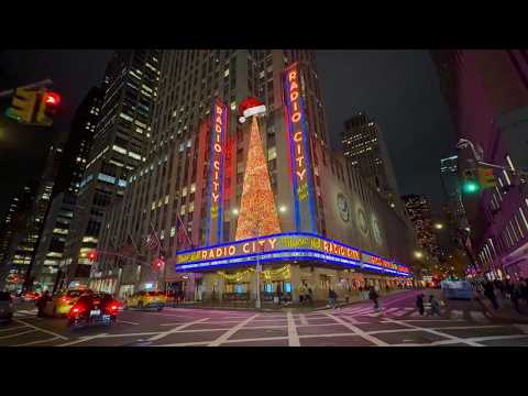 New York Night Walk 6th Avenue Walking Tour 4k Hdr