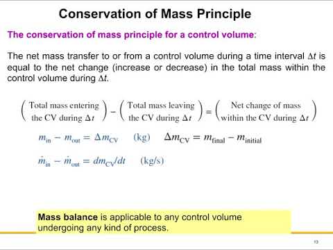 Fluid Mechanics L6: Conservation of Mass Principle