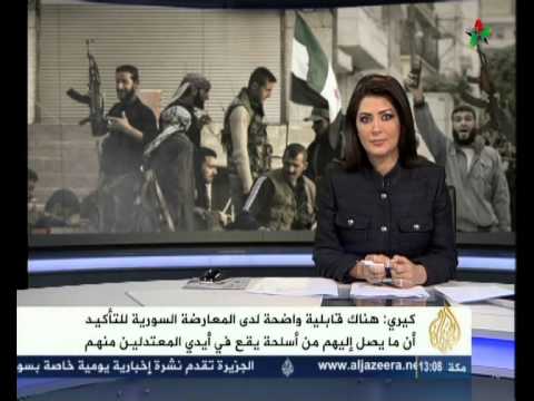 على قناة الجزيرة وليد البني الناطق باسم ائتلاف قوى الثورة والمعارضة السورية