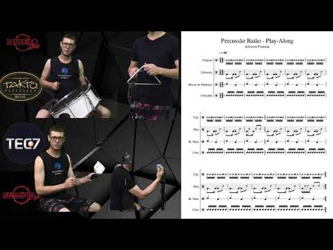 Playalong Baião - Zabumba , Triângulo e Bloco Sonoro | Percussão 80 bpm (Only Percussion / Drums)