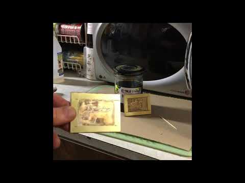 Acid etched name and signature panels for a handmade brass paint box