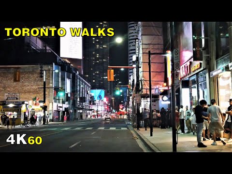 Yonge Street After Midnight (Narrated) - Downtown Toronto Walk on July 25 [4K]