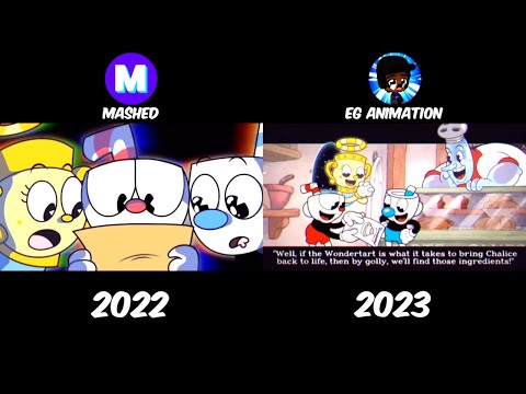 Cuphead DLC Rap: Mashed’s Video VS. My Video side-by-side @eganimation442