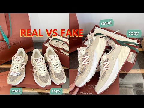 Loro × New Balance Raw Cashew Sneakers real VS super fake comparison