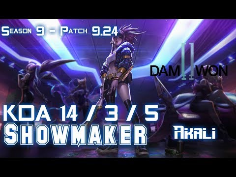 DWG Showmaker AKALI vs FIZZ Mid - Patch 9.24 KR Ranked