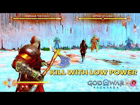 God of War Ragnarok - How to Easily Beat Svipdagr the Cold and Sisters of Illska with Low Power.
