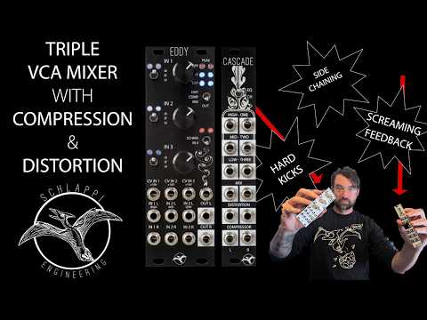 Schlappi Engineering EDDY (Black) Eurorack Triple Mixer VCA Distortion and Compression Module image 2