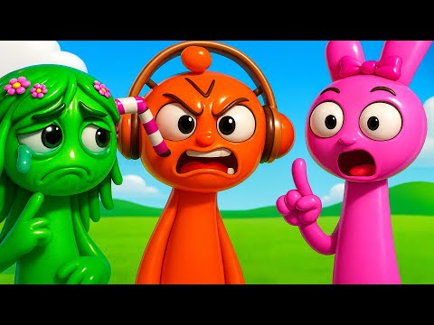 Big Sprunki Misunderstanding! 💚 Pinky Is Shocked! Green Is Crying… | Sprunki Incredibox Animation 🌧️