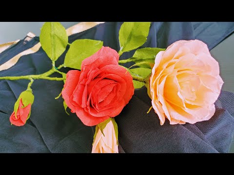 Crepe paper Rose Flower tutorial