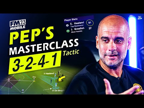 Pep Guardiola NEW Masterclass 3241 Tactics | Haaland 90+ GOALS & Quadruple!! | FM23 Mobile