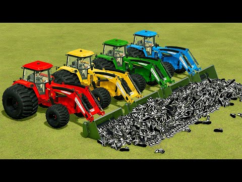 LOAD AND TRANSPORT JORDANS SHOES WITH JOHN DEERE TRACTORS - Farming Simulator 22
