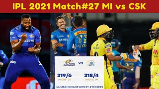 MI vs CSK Scorecard IPL 2021 Match 27 Stats Today Points Table Status Playing 11 Mumbai Chennai Pics