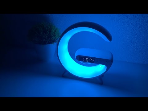 Q63: Wireless Charger with Alarm Clock, RGB Night Light, and Speaker Lamp
