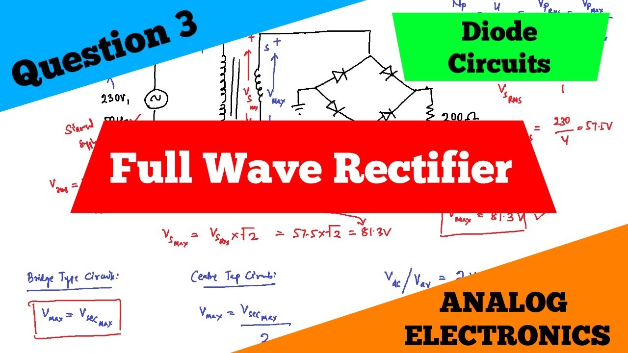 Diode Circuits | Full Wave Rectifier | Question 3 | Analog Electronics