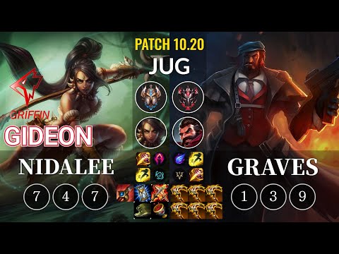GRF GIDEON Nidalee vs Graves Jungle - KR Patch 10.20