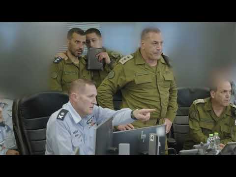 IDF Chief of Staff overseeing strikes against Iran from the Israeli Air Force situation room