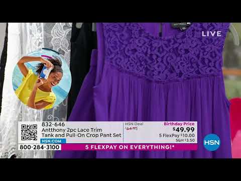 Antthony 2piece Lace Trim Tank and PullOn Crop Pant Set