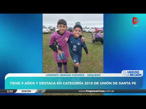 Tiene 9 años y destaca en categoría 2016 de Unión de Santa Fe | Lorenzo Hernán Coceres - Arquero