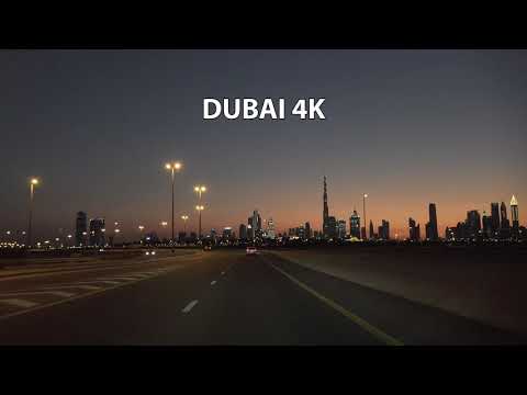 4K - Dubai -  Driving Roads - Sunset - Skyscraper