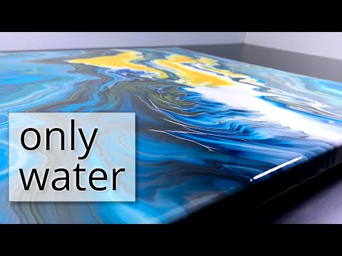 ONLY WATER - Acrylic Pour Painting for Small Budgets - Step by Step
