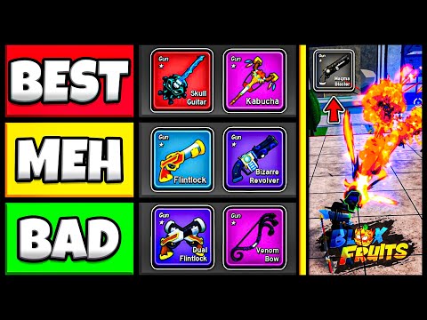 Ranking & Showcasing All GUNS In Blox Fruits! (UPD 24) | Tier list
