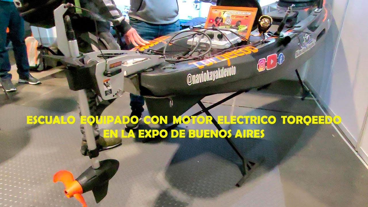 Kayak Escualo con motor eléctrico Torqeedo en la exposición Rural de Buenos Aires