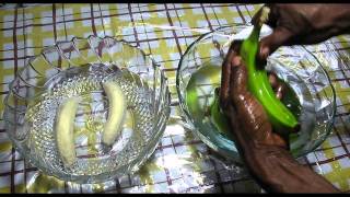 How to peel and put to boil Green Banana - The Jamaican Way