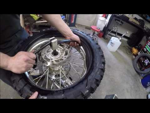 portable tire changer for motorcycles ( WR250r with new Dunlop D606 )