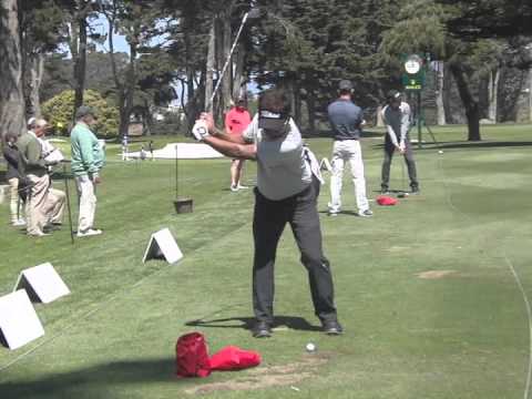 Thongchai Jaidee face on golf swing 2015 Match Play