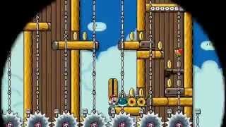 Super Mario Maker - DKC3 4-3 Ripsaw Rage ハラハラのこぎり