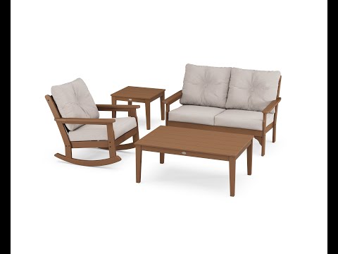 POLYWOOD Vineyard 4-Piece Deep Seating Rocker Set - PWS397-2 Video