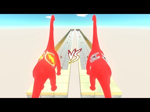 MODDING FLASH BRACHIOSAURUS VS SPIDER-MAN BRACHISAURUS - 🦖Animal Revolt Battle Simulator🦕