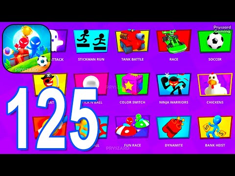 Stickman Party - Gameplay Part 125 Tournament Mode 1 2 3 4 Players Free Random MiniGames Update