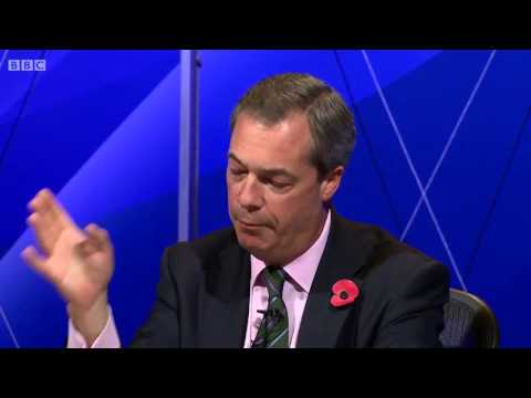 Question Time - 'Scaremonger' Nigel Farage's Row With Audience Member  07/11/2013