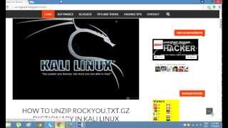 How to unzip rockyou txt gz dictionary in kali linux